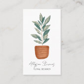 Carte De Visite Boho floral designer maison plante logo qr code (Devant)