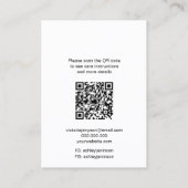 Carte De Visite Boho floral logo bijoux oreille collier Qr code (Dos)