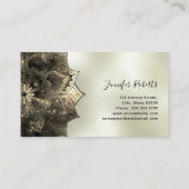 Carte De Visite Boho Floral Mandala Chic Yoga Instructeur Gold (Dos)
