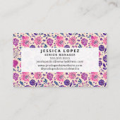 Carte De Visite Boho Floral Ombre Motif (Dos)