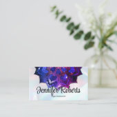 Carte De Visite Boho Floral Purple Mandala Yoga Instructeur Holo (Debout devant)