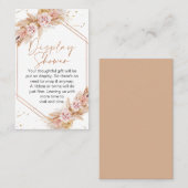 Carte De Visite Boho Floral Rose Gold Display Douche Insertion (Devant / Derrière)