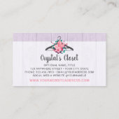 Carte De Visite Boho Floral Vêtements cintre Mode Boutique (Dos)