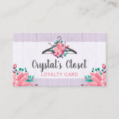 Carte De Visite Boho Floral Vêtements cintre Mode Fidélité (Devant)