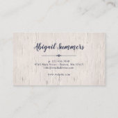 Carte De Visite Boho Florals - Script Birch & Calligraphy (Dos)