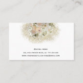 Carte De Visite Boho Glam aquarelle florale or patina ciseaux (Dos)