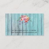 Carte De Visite Boho Glam élégant aquarelle ciseaux de bois fleuri (Dos)