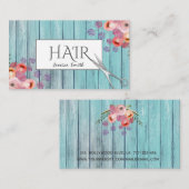 Carte De Visite Boho Glam élégant aquarelle ciseaux de bois fleuri (Devant / Derrière)