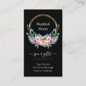 Carte De Visite Boho Gold Crystal Cluster Flowers Business (Devant)