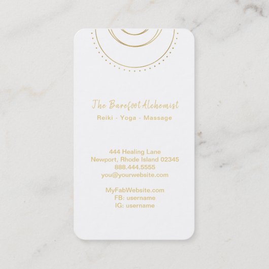 Carte De Visite *~* Boho Gold Geometry Mandala Sacré Geometry (Dos)