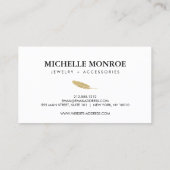 Carte De Visite Boho Gold tendance concepteur de plume blanche (Dos)