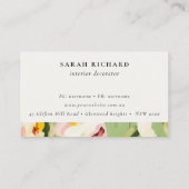 Carte De Visite Boho Green Rose Peint Floral Apport (Dos)