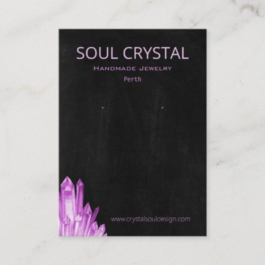 Carte De Visite Boho Gypsy Amethyst Crystal Porte-oreille (Devant)