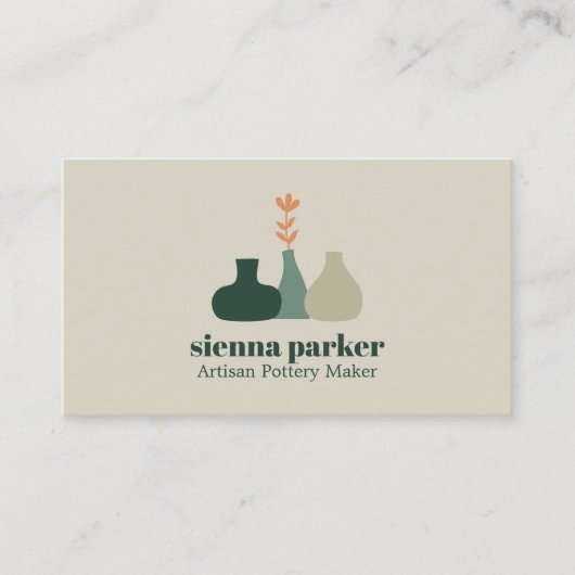 CARTE DE VISITE BOHO HANDMADE POTTERY CERAMIC QR CODE PHOTO (Devant)