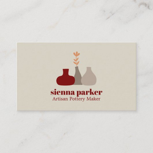 CARTE DE VISITE BOHO  HANDMADE POTTERY CERAMIC QR CODE PHOTO (Devant)