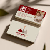 CARTE DE VISITE BOHO  HANDMADE POTTERY CERAMIC QR CODE PHOTO