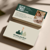 CARTE DE VISITE BOHO HANDMADE POTTERY CERAMIC QR CODE PHOTO