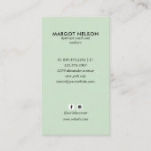 Carte De Visite Boho Healing Hand Céleste Lune Tarot VERT (Dos)