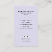 Carte De Visite Boho Healing Main Céleste Lune Tarot Violet (Dos)