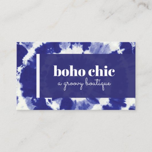 Carte De Visite Boho Indigo Tie Dye (Devant)