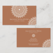 Carte De Visite Boho Ivory Mandala Yoga Nom personnalisé (Devant / Derrière)