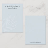 Carte De Visite Boho Leaf Dusty Blue oreille bijouterie (Devant / Derrière)