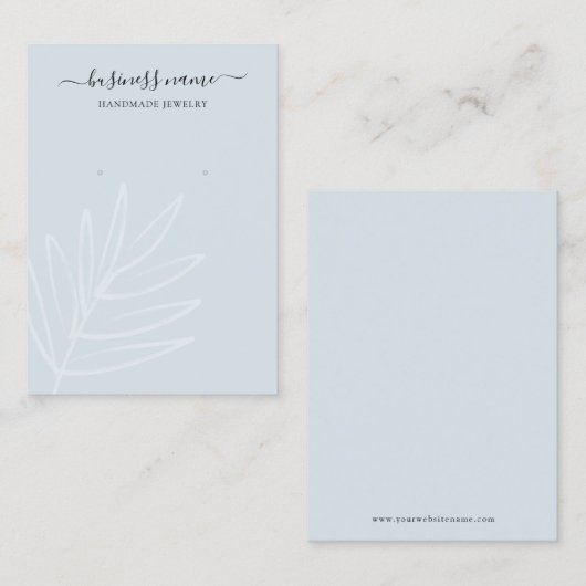 Carte De Visite Boho Leaf Dusty Blue oreille bijouterie (Devant / Derrière)
