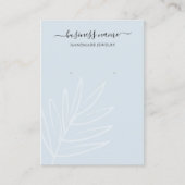 Carte De Visite Boho Leaf Dusty Blue oreille bijouterie (Devant)