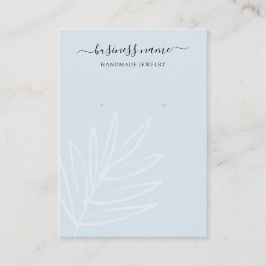 Carte De Visite Boho Leaf Dusty Blue oreille bijouterie (Devant)