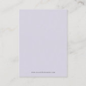 Carte De Visite Boho Leaf Dusty Purple Elevage Bijoux Display (Dos)