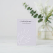 Carte De Visite Boho Leaf Dusty Purple Elevage Bijoux Display (Debout devant)
