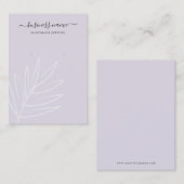 Carte De Visite Boho Leaf Dusty Purple Elevage Bijoux Display (Devant / Derrière)