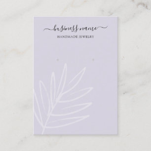 Carte De Visite Boho Leaf Dusty Purple Elevage Bijoux Display