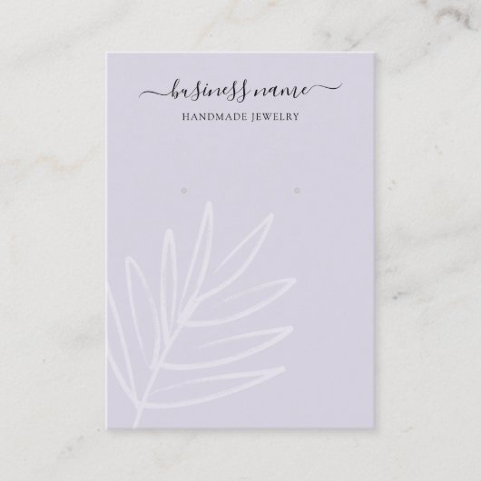 Carte De Visite Boho Leaf Dusty Purple Elevage Bijoux Display (Devant)