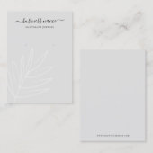 Carte De Visite Boho Leaf Grey Écouter Écran de bijoux (Devant / Derrière)