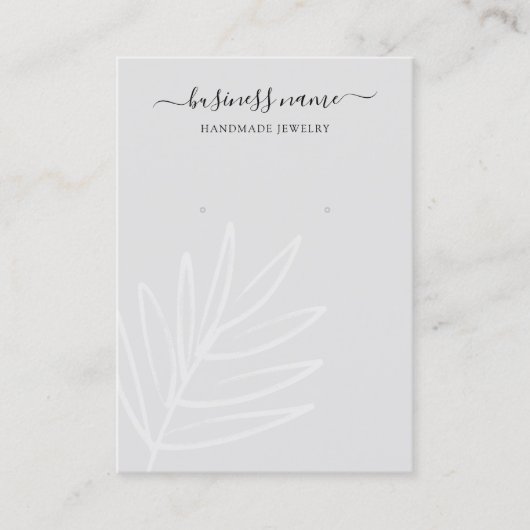 Carte De Visite Boho Leaf Grey Écouter Écran de bijoux (Devant)