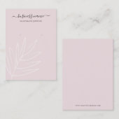 Carte De Visite Boho Leaf Mauve Élevage de bijoux (Devant / Derrière)