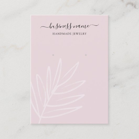 Carte De Visite Boho Leaf Mauve Élevage de bijoux (Devant)