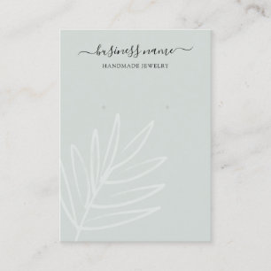Carte De Visite Boho Leaf Sage Vert oreille Écran de bijoux
