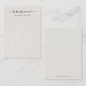 Carte De Visite Boho Leaf Taupe Écouter Écran de bijoux (Devant / Derrière)