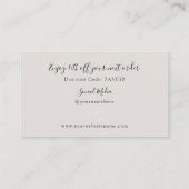 Carte De Visite Boho Leaf Taupe Merci pour votre commande (Dos)