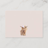 Carte De Visite Boho Lilac Baby shower de vache Raffin de couche I (Dos)