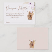 Carte De Visite Boho Lilac Baby shower de vache Raffin de couche I (Devant / Derrière)