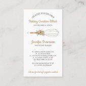 Carte De Visite Boho logo Pastry Whisk (Dos)