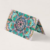 Carte De Visite Boho Mandala couleur aquarelle Floral (Dos)