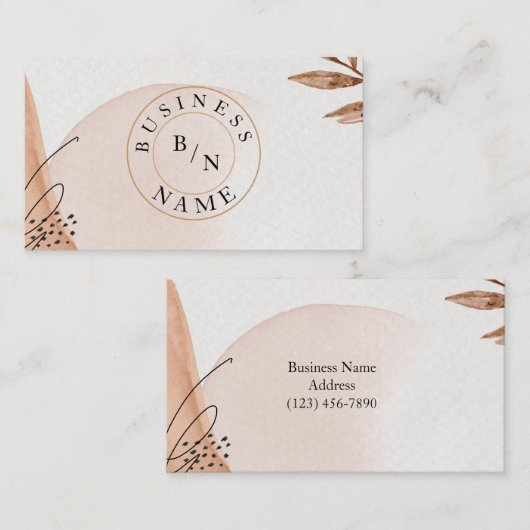 Carte de visite Boho minimal Abstrait de logo pers (Devant / Derrière)