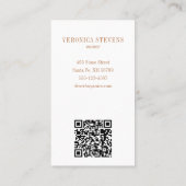 Carte De Visite Boho Minimalist Cactus Line Logo d'art Terracotta (Dos)