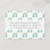 Carte De Visite Boho Modern Rainbow Livres Turquoises pour bébé bo (Dos)