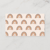 Carte De Visite Boho Modern Rainbow Teacher Apple (Dos)
