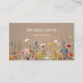 Carte De Visite Boho moderne Floral Kraft (Devant)